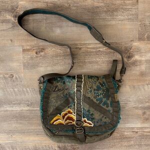 Desigual Multicolor Crossbody Bag with Embroidery